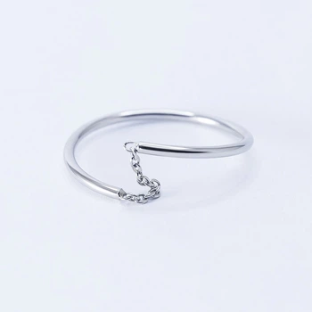 Каблучка срібна INFINI з ланцюжком , р. 17,5-18 k2-45