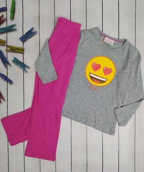 Пижама детская Emoji 110 см розово-серый (1557)