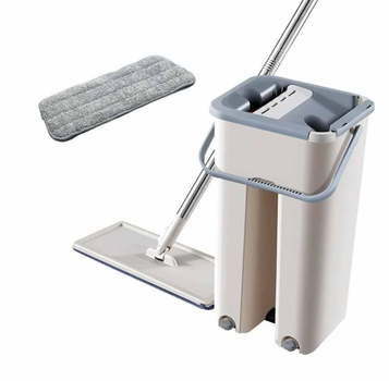 Швабра с ведром с автоматическим отжимом Scratch Cleaning Easy Mop Комплект для уборки Чудо-швабра с отжимом