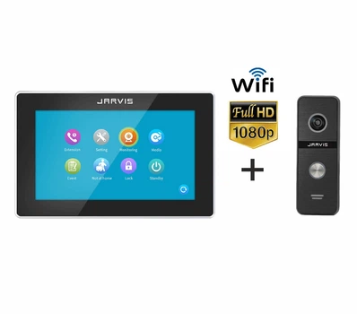 Видеодомофон с записью фото\видео по движению Jarvis JS-7TSB FullHD Touch Screen + WiFi + JS-02B FullHD (комплект)