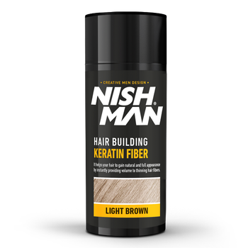 Пудра для залисин Nishman Hair Building Keratin Fiber Світло-Коричневий