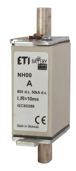 Запобіжник ножовий ETI NH-00 Battery 160A 80V DC gBAT 50kA 4110084 (для акумуляторних батарей)