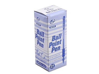 Набор ​ручек масляных Tianzhijiaozi Ball Point Pen 501p синяя, 24 шт.