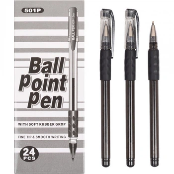 Набор ручек масляных Tianzhijiaozi Ball Point Pen 501p черная, 24 шт.