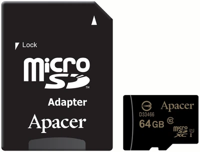Карта пам'яті Apacer microSDXC 64GB Class 10 UHS-I (AP64GMCSX10U1-R)