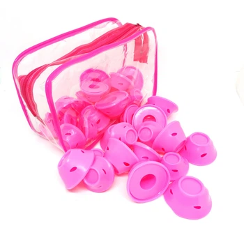 Бигуди Magic Curler "Грибочки" силиконовые, набор 40 шт. в сумочке, розовые