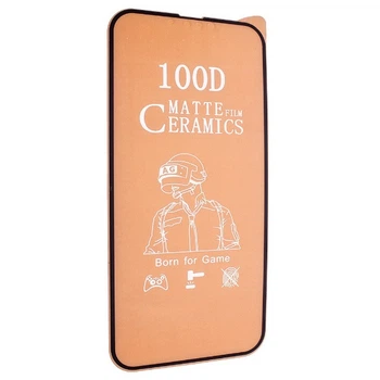 Защитное стекло-пленка Fiji Ceramic для Apple Iphone 14 Plus матовое черный Full Glue 0,3 мм в упаковке