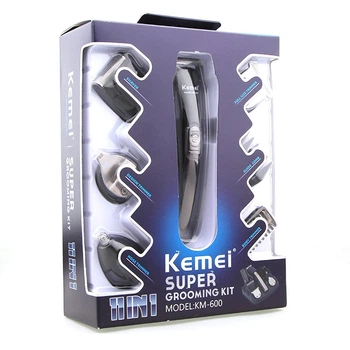 Машинка для стрижки Kemei KM-600 11 в 1 триммер бритва с насадками аккумуляторная