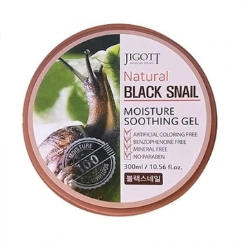 Увлажняющий гель для тела с муцином черной улитки Jigott Natural Black Snail Moisture Soothing Gel 300 мл (8809541280733)