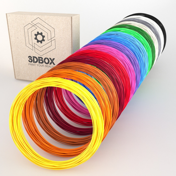 Набір ABS пластику 3D-Box EXTRA LARGE-30 для 3D-ручки: 15 кольорів по 30 метрів (1,75 мм*450м)