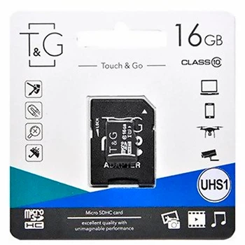 Карта пам`яті microSDHC T & G 16Gb (UHS-1)(Class 10) + Adapter SD