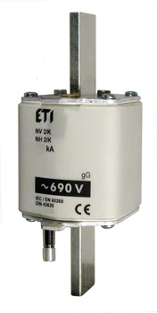 Запобіжник з бойком ETI NH-2/K gG 160A 690V KOMBI 120kA 4114345 ножовий універсальний