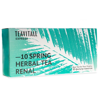 Чайный напиток GreenWay TeaVitall Express Spring 10, для улучшения работы почек, 30 фильтр-пакетов (01599)