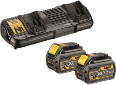 Зарядное устройство для инструмента DeWalt + 2 Аккумулятора для инструмента XR FLEXVOLT DCB132T2