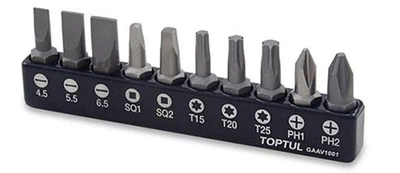 Набор бит Toptul 1/4" 10 предметов (GAAV1001)