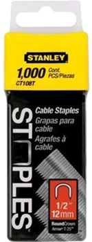 Скоби Stanley Cable тип S 12 мм для кріплення кабелю 1000 шт. (1-CT108T)