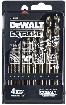 Набір свердел DeWalt для металу 10 шт. DT5935