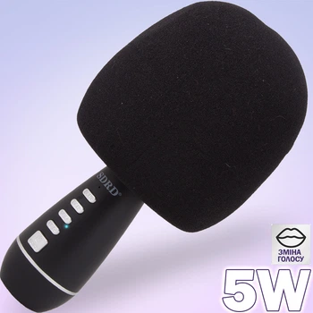 Мікрофон караоке SDRD SD-105 Чорний портативний бездротовий 2в1 Функція Bluetooth Колонки режим Ехо зміна голосу