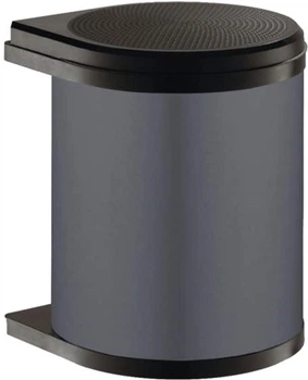 Мусорник Hailo Mono 3515-71 для монтажа за повортными дверями 15 л металический 290 x 304 x 365 мм для ширины корпуса от 400 мм Антрацит (502.12.529)
