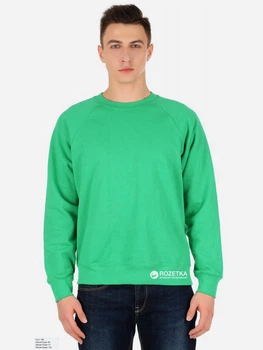 Світшот утеплений чоловічий Fruit of the loom 062216047 Raglan Sweat M Яскраво-зелений