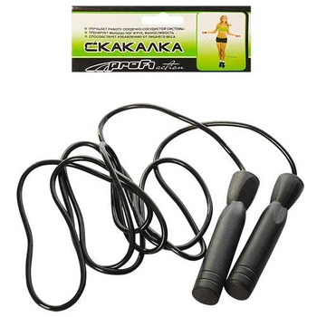 Скакалка с подшипниками и PVC жгутом MS-0067 Черная