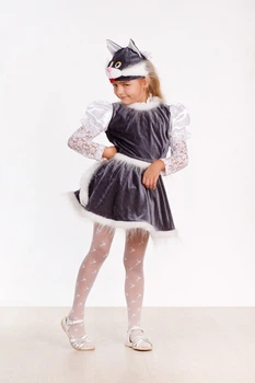 Новогодний костюм для девочки Кошечка Maski karnaval НГ 3-6 лет One size Серая