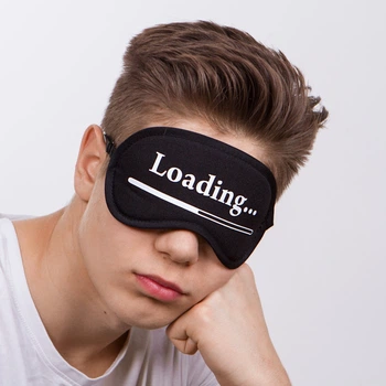 Маска для сна с принтом чёрная Loading One size Maski karnaval