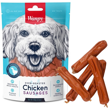 Лакомство для собак Wanpy Chicken Sausages Куриные сосиски 100 г (6927749810193)