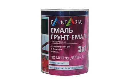 Грунт-эмаль антикоррозионная 3 в 1 Fantazia серая 0,8 кг