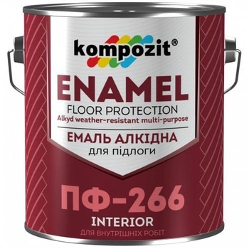 Эмаль для пола Kompozit ПФ-266 Красно-коричневая 2,8 кг