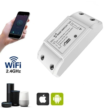 Wifi реле для умного дома Wi-Fi Smart Switch 10А, умный вай фай выключатель (1008795-Black)