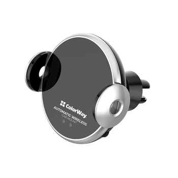 Держатель автомобильный+беспроводное ЗУ ColorWay AutoSense Car Wireless Charger 2 15W Black (CW-CHAW036Q-BK)