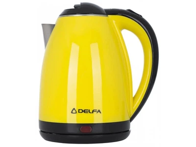 Электрочайник металлический дисковый DELFA 3520 X 1.8 л Желтый/ Черный