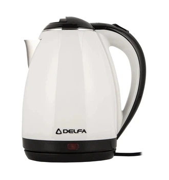 Электрочайник металлический дисковый Delfa DK-3520 X 1.8 л Белый/ Черный