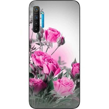 Силиконовый бампер Casemarket с изображением для Realme XT Розовые розы