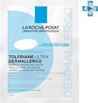 Стерильная увлажняющая тканевая маска La Roche-Posay Toleriane Ultra Dermallergo для гиперчувствительной и склонной к аллергии кожи лица 28 г (3337875693806)