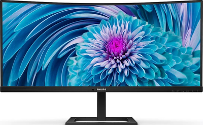 Монитор Philips 34" UltraWide 346E2CUAE/00 VA Black Curved; 3440x1440, 4 мс, 300 кд/м2, DisplayPort, 2хHDMI, 4хUSB3.2, динамики 2х5 Вт