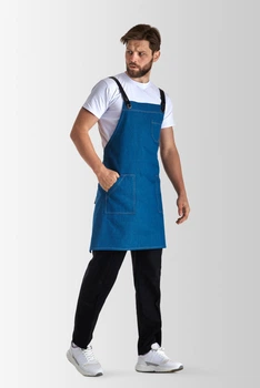 Фартук Muffin Jeans Vsetex Синий Черные ремни