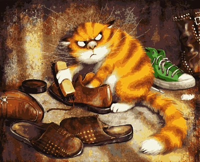 Картина за номерами "Незадоволений кіт" 40*50 см Artissimo PN5345