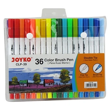 Фломастеры 36 цветов двухсторонние кисточка/линер Joyko CLP-39