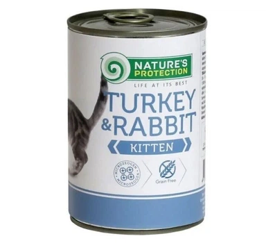 Консервований корм для кошенят Nature's Protection Kitten Turkey & Rabbit з індичкою і кроликом (KIK24634) 400 г