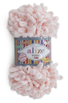 Пряжа для вязания Alize Puffy Fine 639 Пастельно-розовый