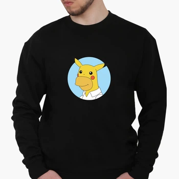 Свитшот мужской Гомер-чу Симпсоны и Пикачу (The Simpsons and Pikachu) (8771-2001) Черный XL