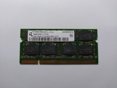 Оперативная память для ноутбука SODIMM Qimonda DDR2 2Gb 800MHz PC2-6400S (HYS64T256020EDL-2.5C2) Б/У