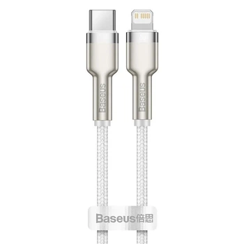 Дата кабель Baseus Cafule Metal Type-C to Lightning PD20W (2m) (CATLJK-B) Белый