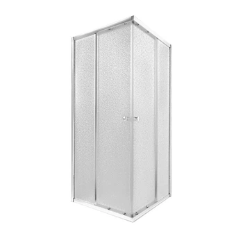 Кабина для душа Q-TAP квадратная двухдверная без поддона Presto 77x77x185см матовый витраж 5мм профиль хром PRECRM1088SP5