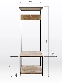 Вешалка в прихожую в стиле Loft HomeDeco 180х80х30