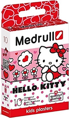 Пластир медичний Medrull дитячий "Hello Kitty", з полімерного матеріалу, розмір 25 мм х 57 мм, №10