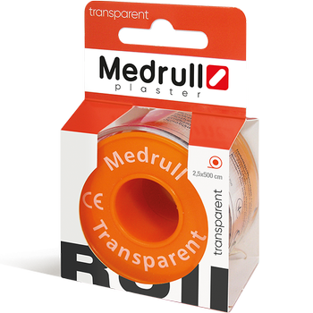 Лейкопластир медичний в рулонах Medrull “Transparent”, розмiр 1,25 см х 500 см.