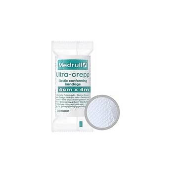 Бинт медичний еластично фiксуючий Medrull Ultra-crepp, розмiр 4 м x 6 см